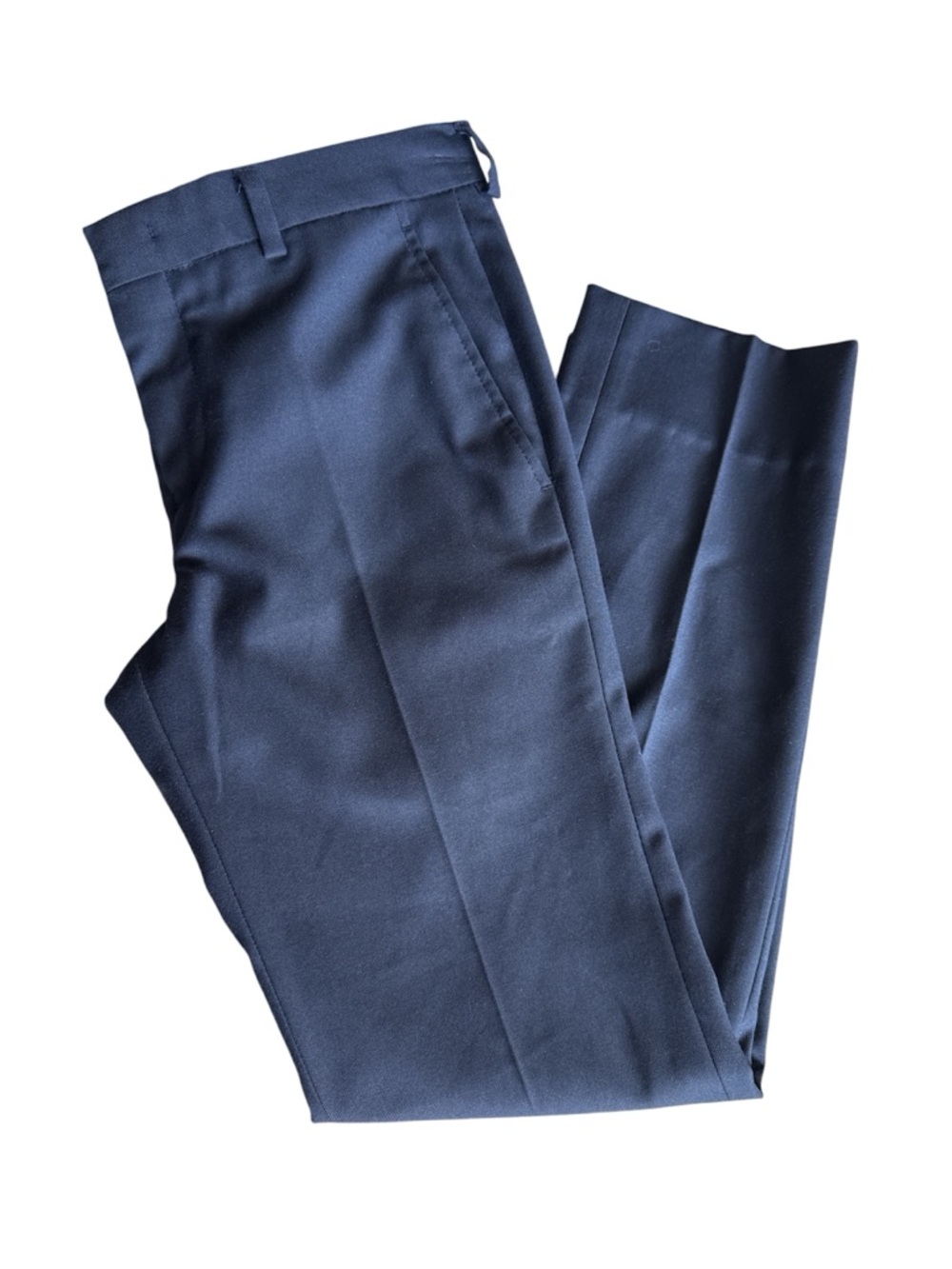 TALLIA Navy Dress Pants with Geometric Waistband Accent - Picture 3 of 5